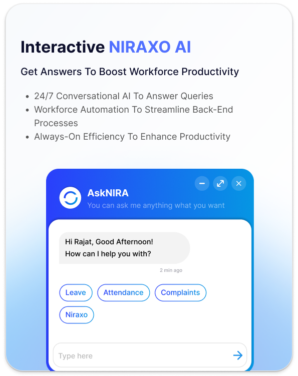 Niraxo Industry Specific HRMS Feature Card